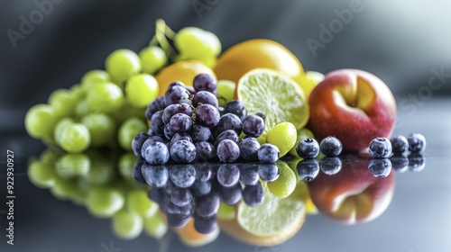 Wallpaper Mural Fresh Fruit Still Life with Grapes, Citrus and Blueberries Torontodigital.ca