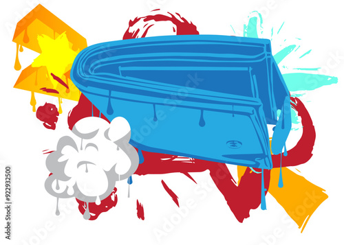 Wallet Graffiti. Abstract modern street art decoration performed in urban painting style.