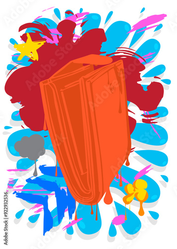 Wallet Graffiti. Abstract modern street art decoration performed in urban painting style.