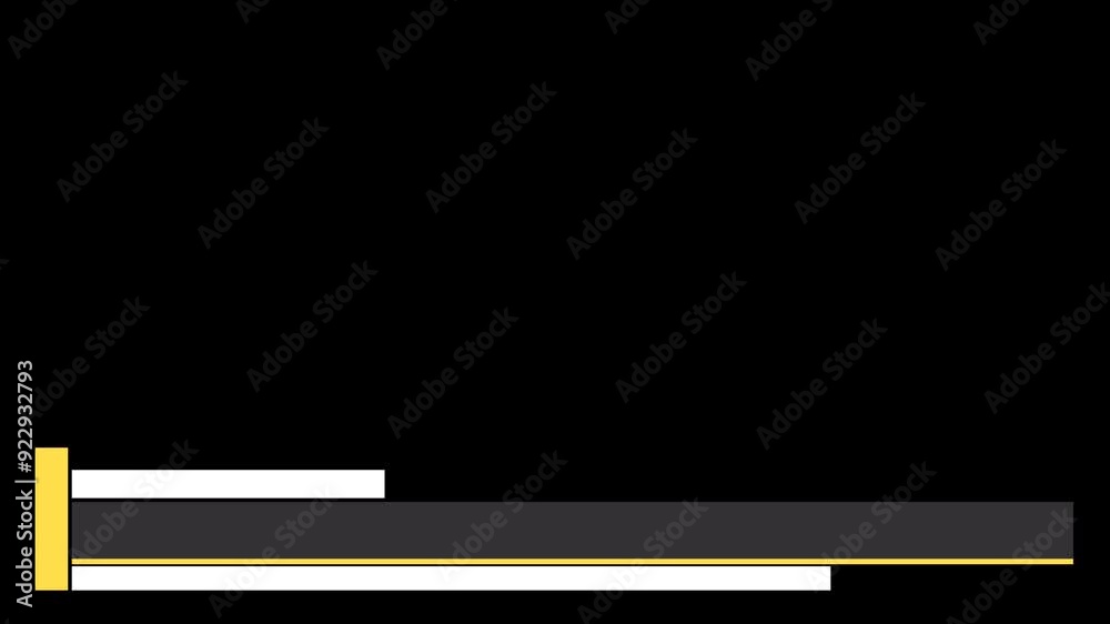 Modern lower third template on transparant background. Features yellow vertical bar, white horizontal bars for text. Suitable for video content, breaking news, or key information Modern lower third template on transparant background. Features yellow vertical bar, white horizontal bars for text. Suitable for video content, breaking news, or key information