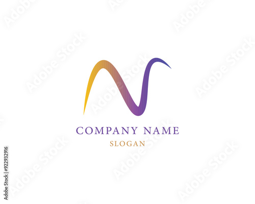 Letter N flat design n logo vector template