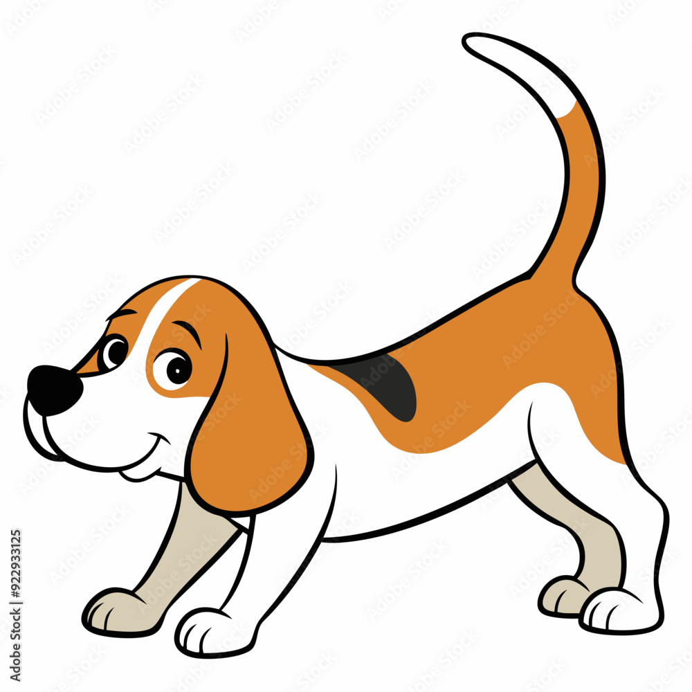 Beagle puppy dog isolated on white, beagle dog vector illustration, animal vector art, dog silhouette, pet vector icon, burger cartoon line art, eps Beagle puppy dog isolated on white, beagle dog vector illustration, animal vector art, dog silhouette, pet vector icon, burger cartoon line art, eps