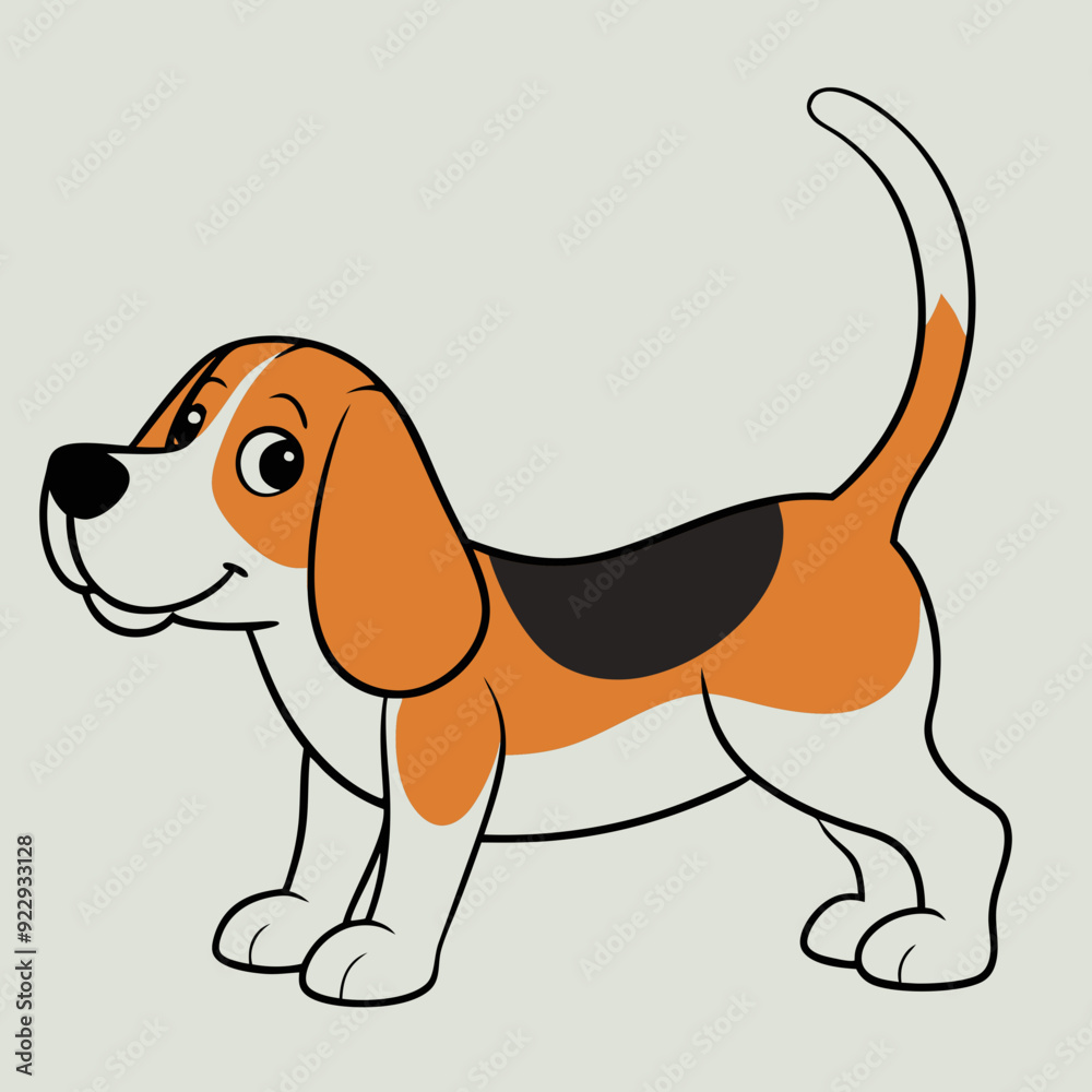 Beagle puppy dog isolated on white, beagle dog vector illustration, animal vector art, dog silhouette, pet vector icon, burger cartoon line art, eps Beagle puppy dog isolated on white, beagle dog vector illustration, animal vector art, dog silhouette, pet vector icon, burger cartoon line art, eps