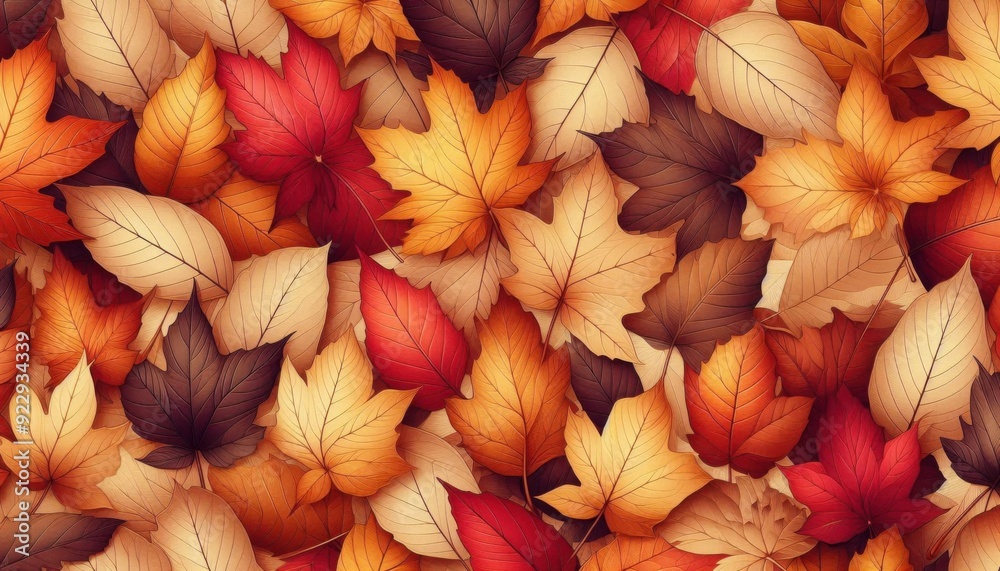 Fototapeta premium seamless autumn leaves background