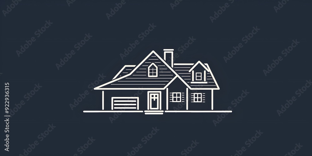 A sleek house logo with a modern aesthetic, featuring a minimalistic roofline and clean typography A sleek house logo with a modern aesthetic, featuring a minimalistic roofline and clean typography