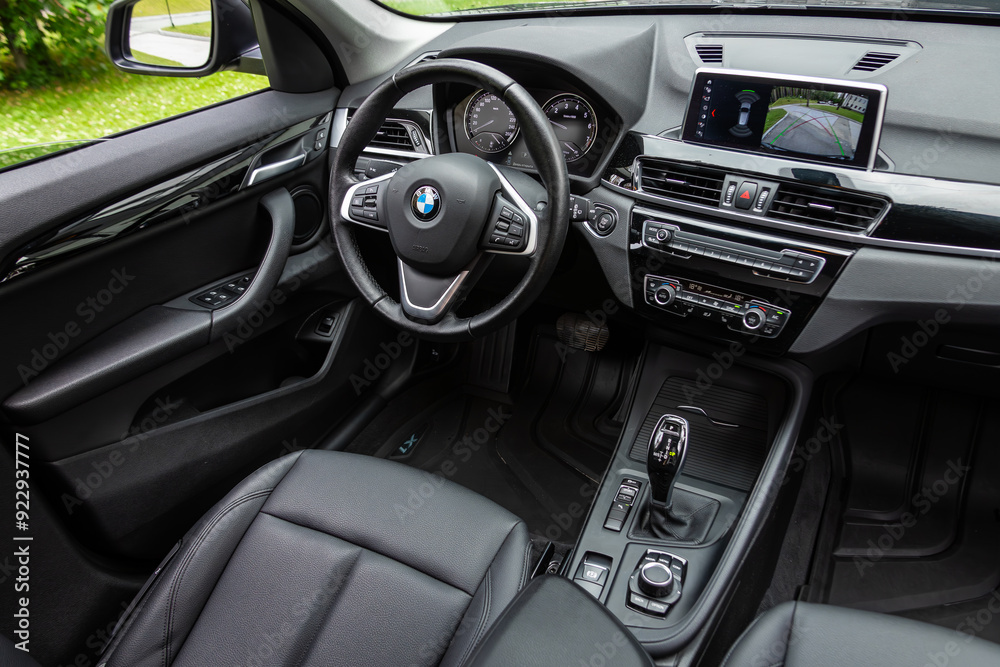 Novosibirsk, Russia - July 10, 2024: BMW X1 SDrive, Interior view of ...