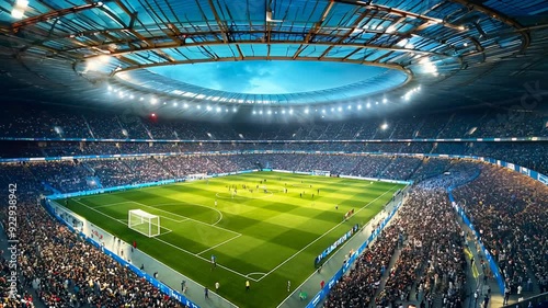 General view of  a  big football stadium before the match