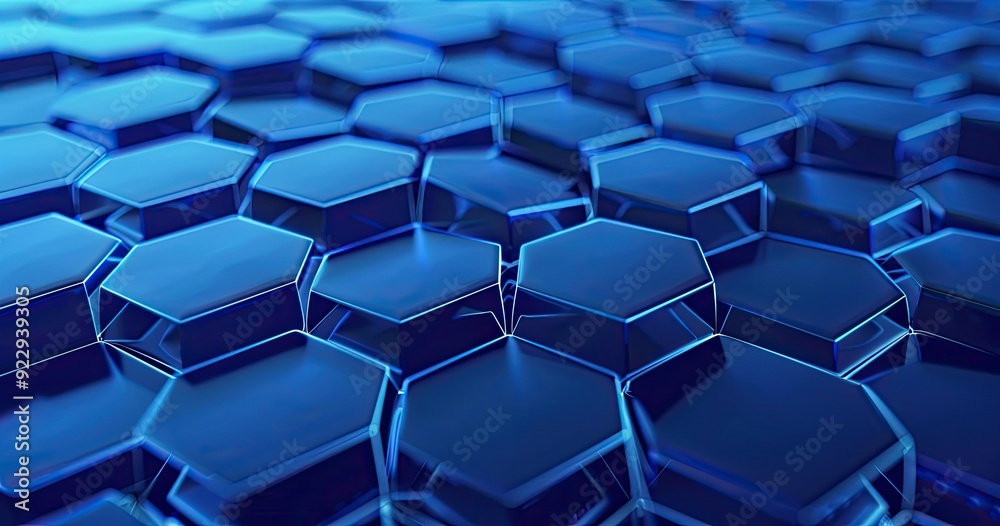 Abstract blue background with a honeycomb pattern and gradient effect, in a futuristic style for technology or science concepts Abstract blue background with a honeycomb pattern and gradient effect, in a futuristic style for technology or science concepts
