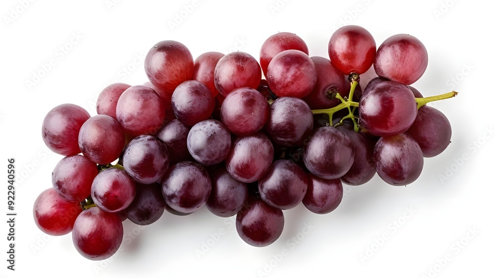 top view red grape fruit isolated on white background top view red grape fruit isolated on white background
