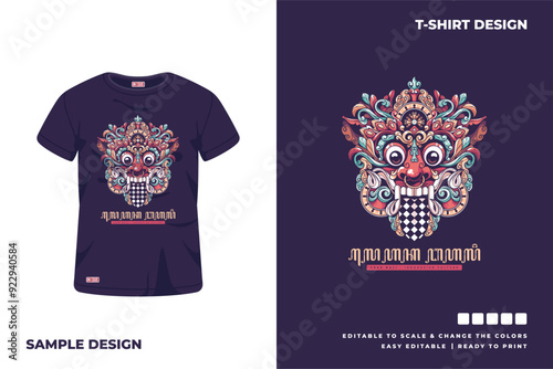 traditional bali barong t shirt design