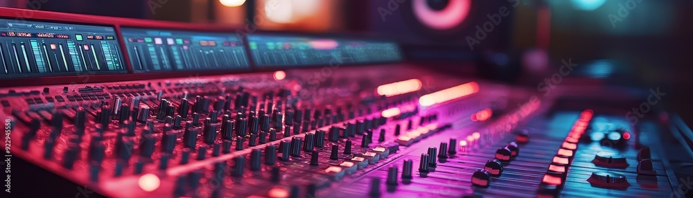Podcasting in a professional recording studio setting Podcasting in a professional recording studio setting