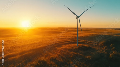 Wind Turbine Sunset