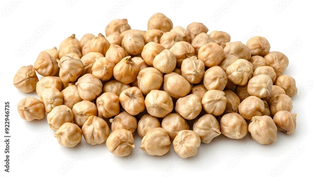 Heap of preserved chickpeas isolated on white background, top view Heap of preserved chickpeas isolated on white background, top view