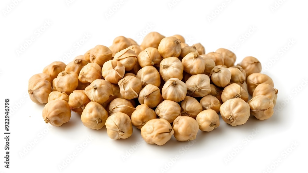 Heap of preserved chickpeas isolated on white background, top view Heap of preserved chickpeas isolated on white background, top view