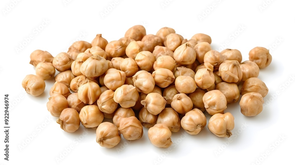 Heap of preserved chickpeas isolated on white background, top view Heap of preserved chickpeas isolated on white background, top view