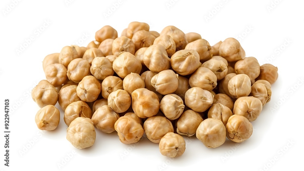 Heap of preserved chickpeas isolated on white background, top view Heap of preserved chickpeas isolated on white background, top view