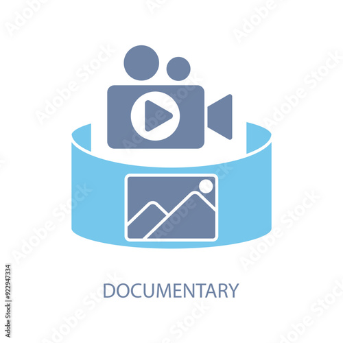 documentary concept line icon. Simple element illustration.documentary concept outline symbol design.