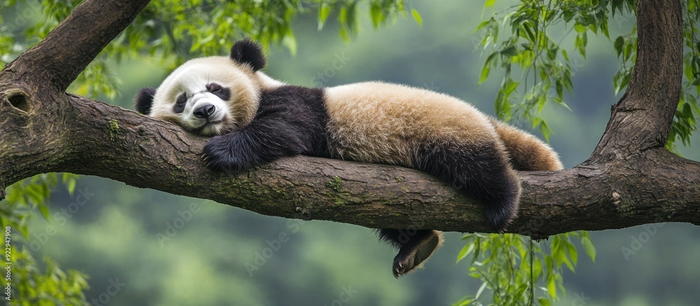 Obraz premium Sleeping Panda Bear