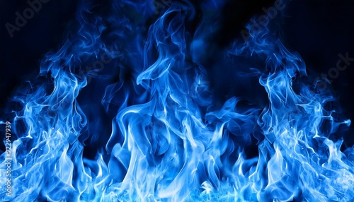 青い炎. Blue Flames. AI generated.