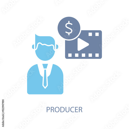 producer concept line icon. Simple element illustration.producer concept outline symbol design.