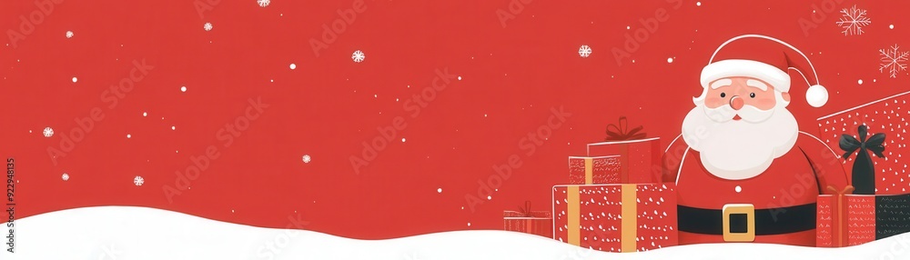 Santa's Christmas shopping list, gifts ready for delivery, flat design illustration Santa's Christmas shopping list, gifts ready for delivery, flat design illustration