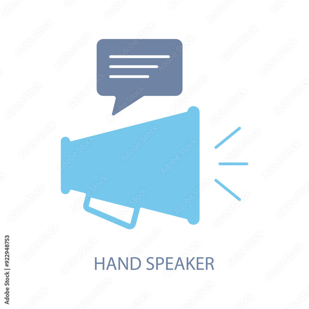 hand speaker concept line icon. Simple element illustration.hand speaker concept outline symbol design. hand speaker concept line icon. Simple element illustration.hand speaker concept outline symbol design.