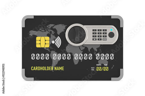 credit card with lock on wh...