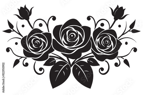 Elegant Rose Bouquets Vector Illustrations for Weddings, Anniversaries, and Valentine’s Day - Romantic Patterns and Cute Flower Clipart photo