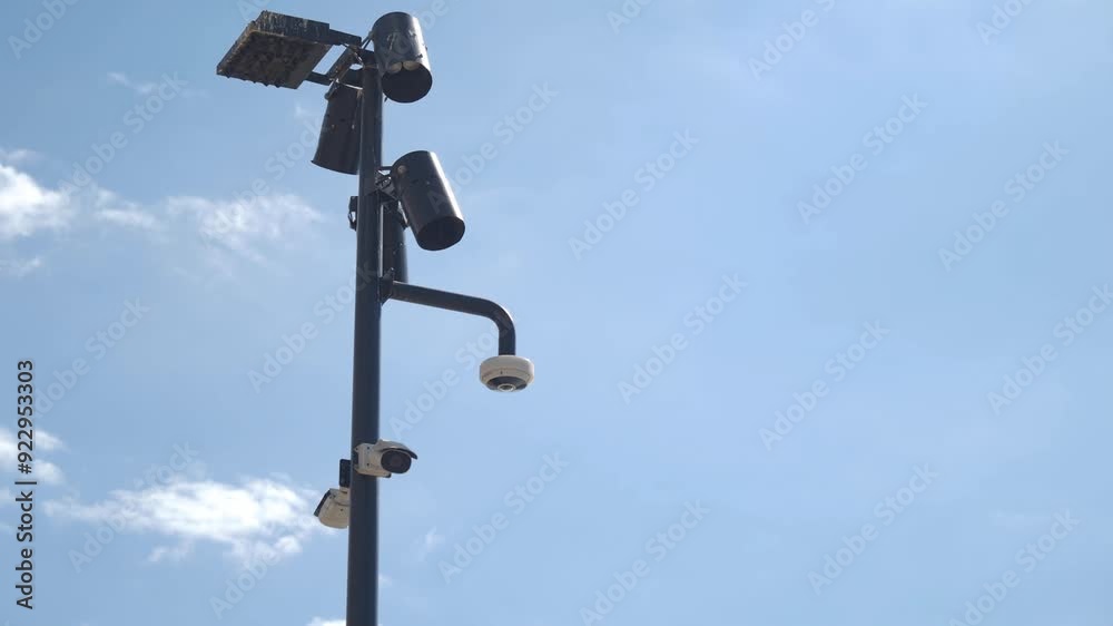 Close-up Of Security Camera On The Street. Close-up Of Security Camera On The Street.
