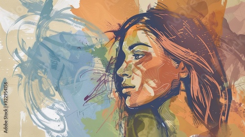 The Engaging Drawing Female Drawing Learning Background: A Space for Creativity and Growth.