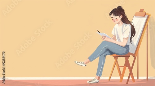 The Engaging Drawing Female Drawing Learning Background: A Space for Creativity and Growth.