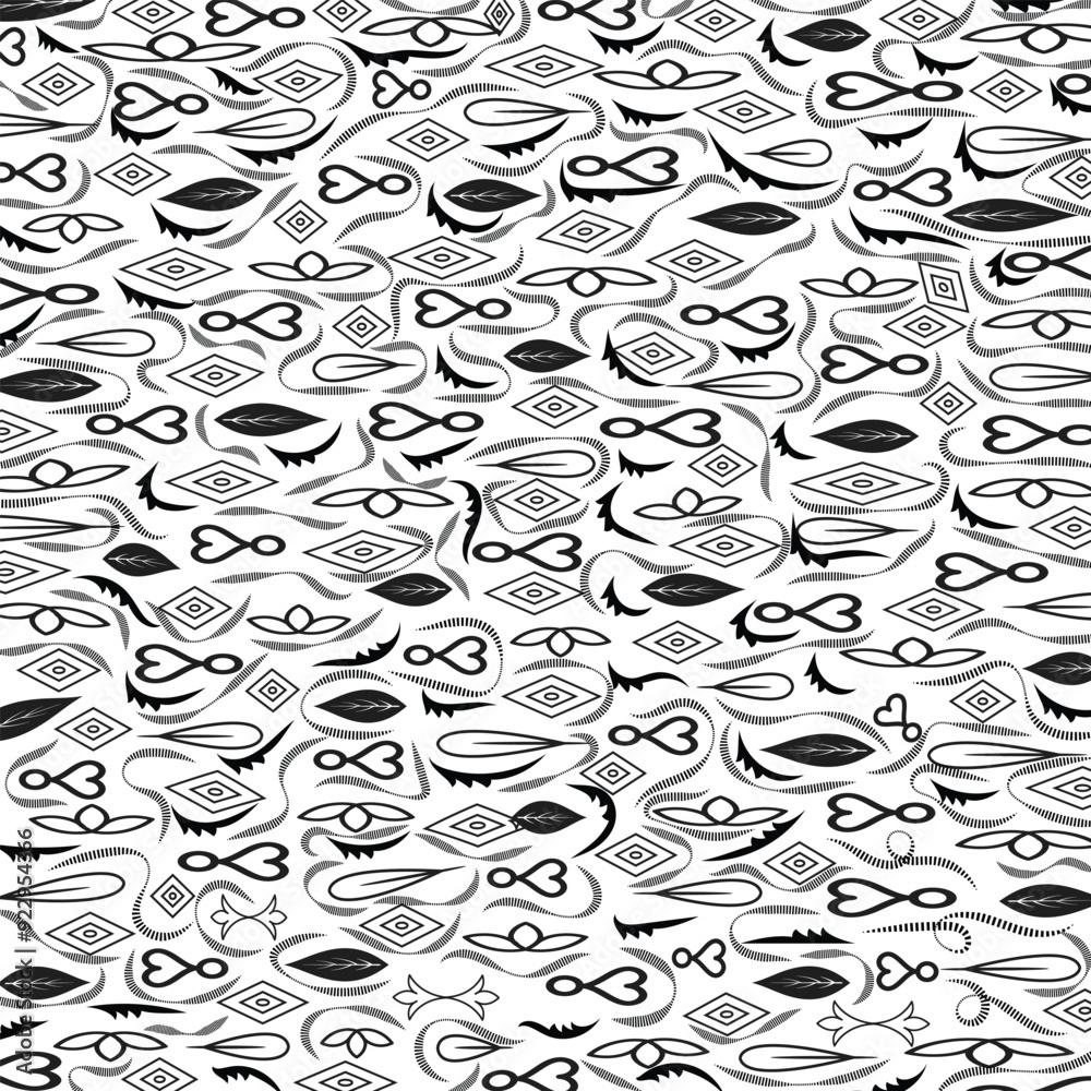 Collection of simple geometric seamless ornamental vector leaf's patterns and swatches. White and grey geometric oriental backgrounds. Collection of simple geometric seamless ornamental vector leaf's patterns and swatches. White and grey geometric oriental backgrounds.