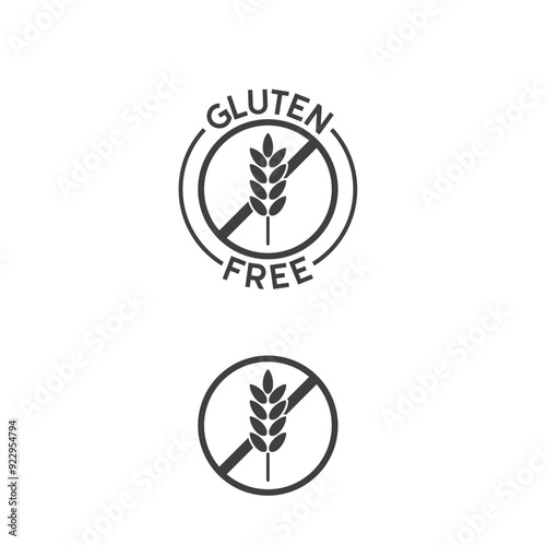 symbol of gluten free, gluten free label, vector art.