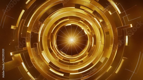 abstract golden background of tunnel