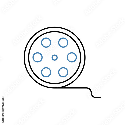 film roll concept line icon. Simple element illustration.film roll concept outline symbol design.