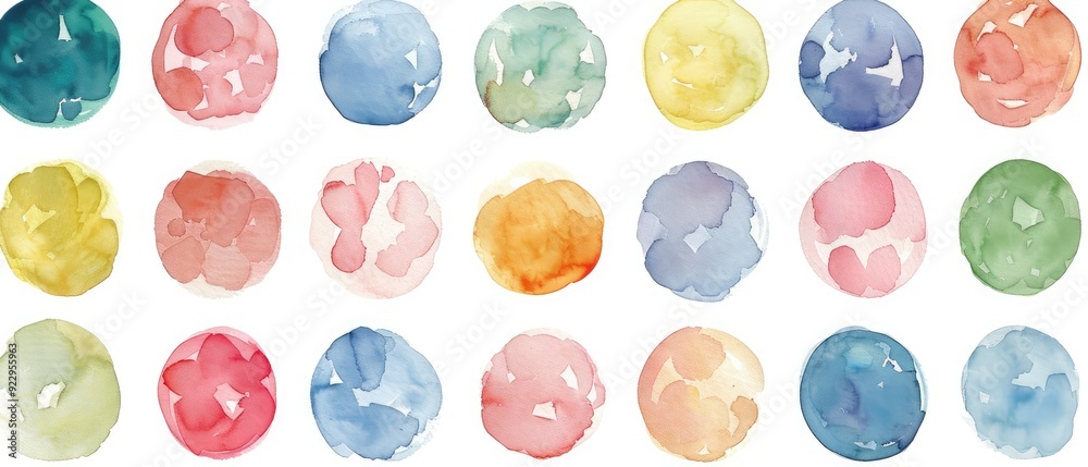 Watercolor Circles in Earthy Tones Watercolor Circles in Earthy Tones