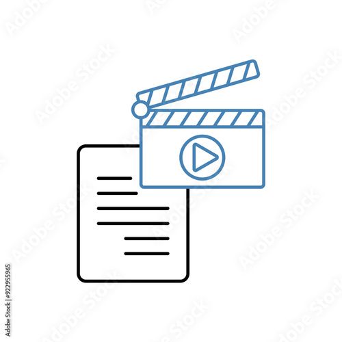 screenplay concept line icon. Simple element illustration.screenplay concept outline symbol design.