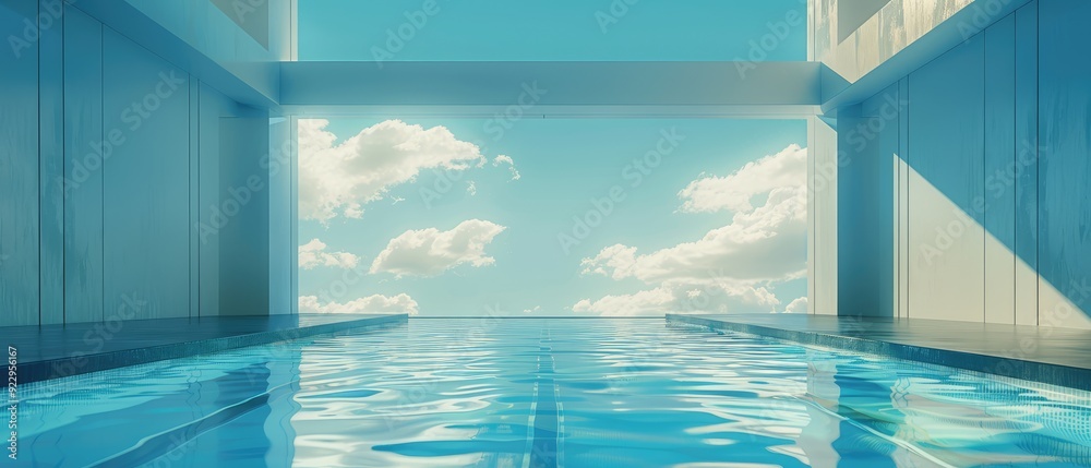 Fototapeta premium Infinity Pool with a View of the Sky and Clouds