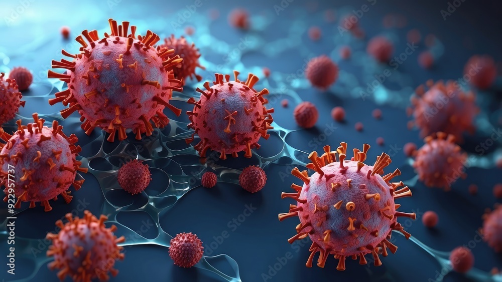Fototapeta premium Background of the coronavirus Covid-19-3D rendering