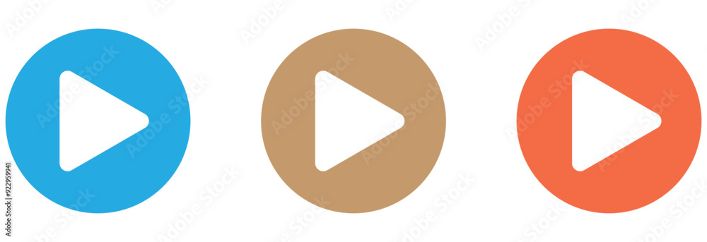 Play video button design. Vector icon for music or video player. Play button symbol design eps 10 Play video button design. Vector icon for music or video player. Play button symbol design eps 10