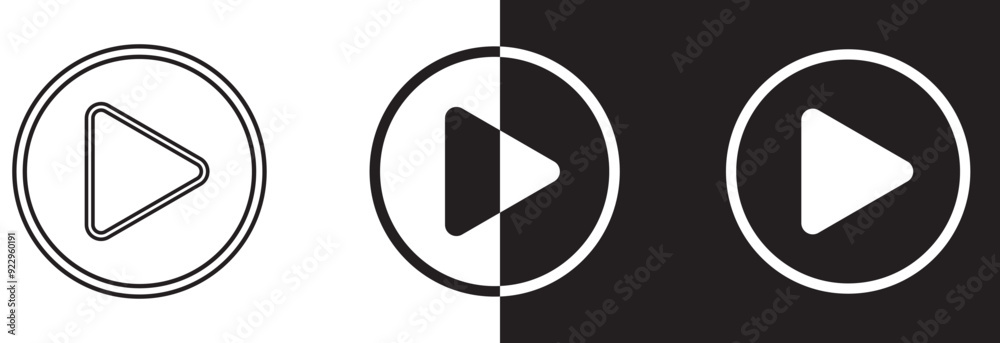 play button vector illustration black white design eps 10 play button vector illustration black white design eps 10