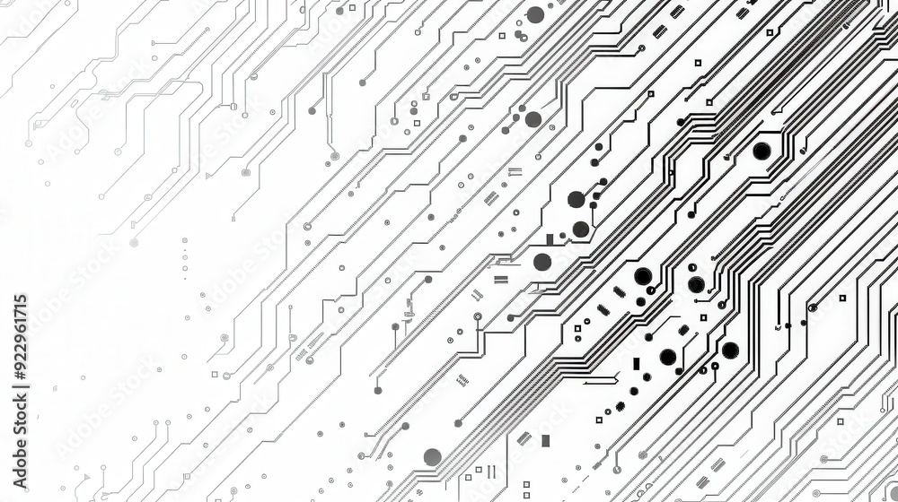 Craft an image of a continuous electronic circuit board design on a white background, showcasing interconnected and detailed pathways Craft an image of a continuous electronic circuit board design on a white background, showcasing interconnected and detailed pathways