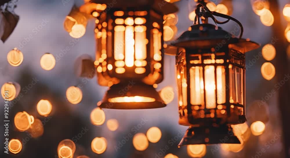 the light of the lanterns hanging at night illuminates the night the light of the lanterns hanging at night illuminates the night