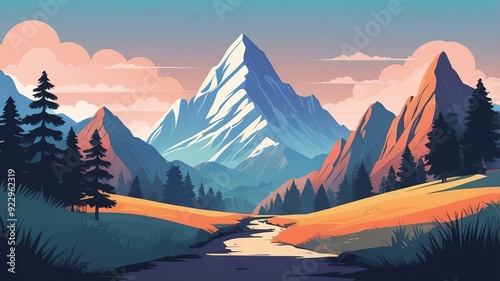 landscape with mountains