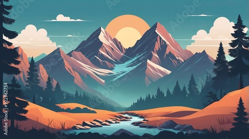 landscape with mountains