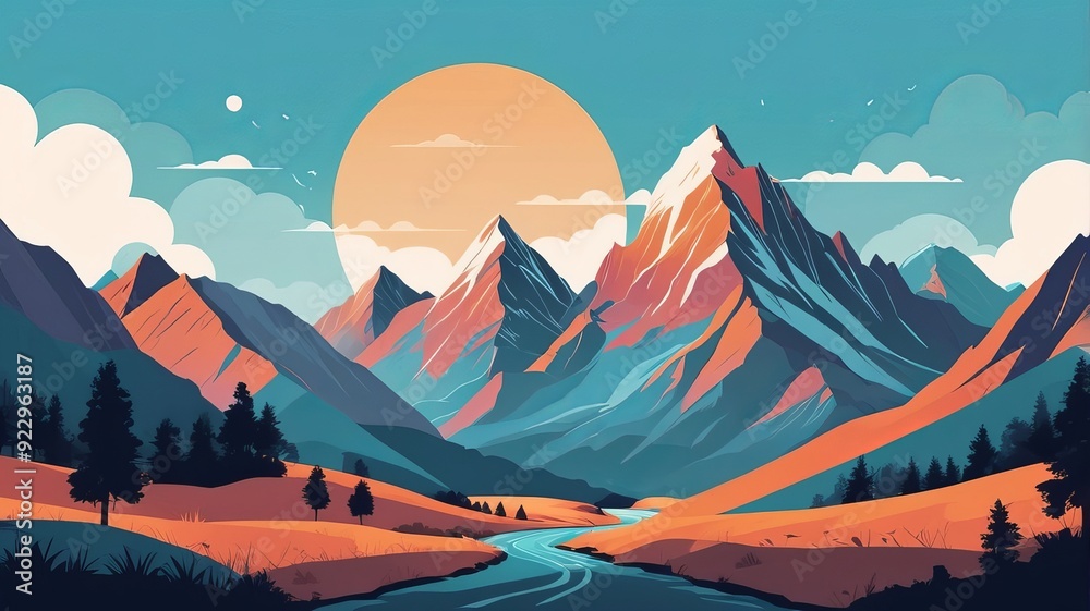 landscape with mountains