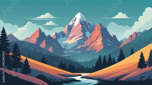 landscape with mountains