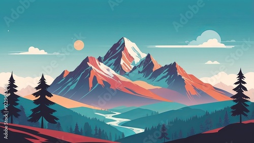 landscape with mountains