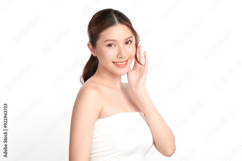 Beautiful young asian woman with clean fresh skin on white background, Face care, Facial treatment, Cosmetology, beauty and spa, Asian women portrait. Beautiful young asian woman with clean fresh skin on white background, Face care, Facial treatment, Cosmetology, beauty and spa, Asian women portrait.