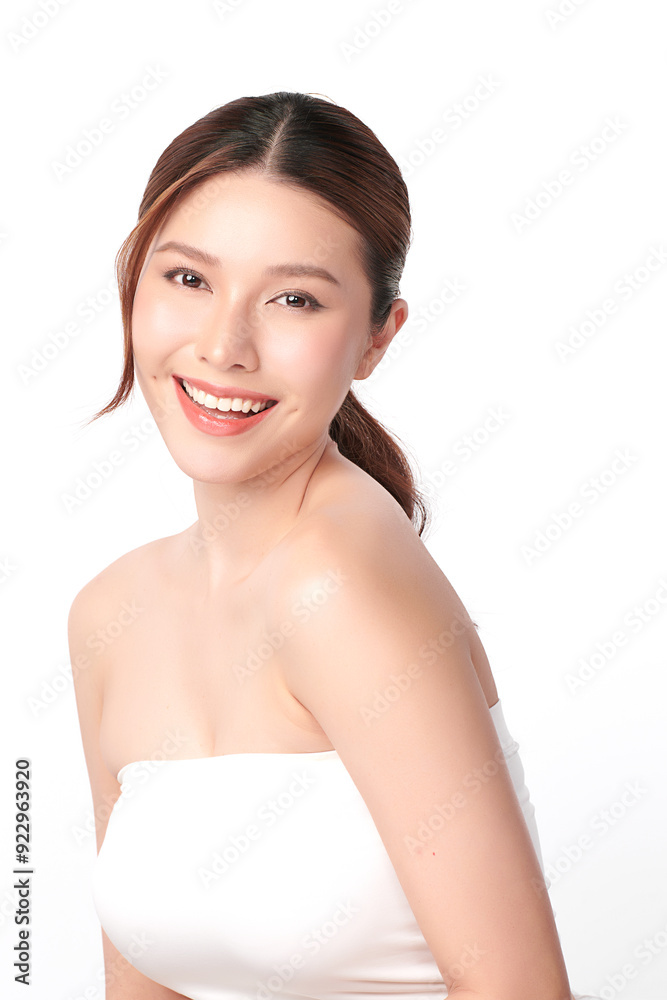 Beautiful young asian woman with clean fresh skin on white background, Face care, Facial treatment, Cosmetology, beauty and spa, Asian women portrait. Beautiful young asian woman with clean fresh skin on white background, Face care, Facial treatment, Cosmetology, beauty and spa, Asian women portrait.